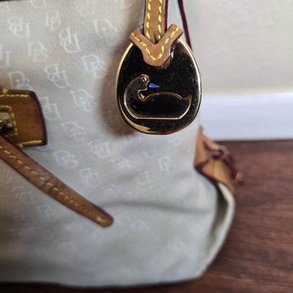 Dooney & Bourke Vintage Signature Monogram Canvas & Leather Shoulder Bag - Picture 11 of 12